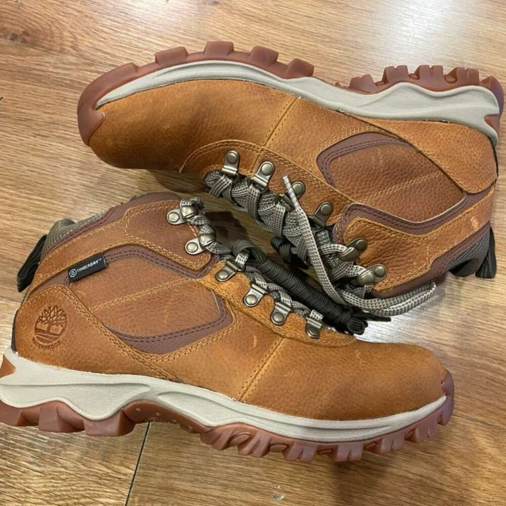 TIMBERLAND MEN'S MT. MADDSEN MID LACE WATERPROOF BOOT HK LIGHT BROWN 1A1J1N-230